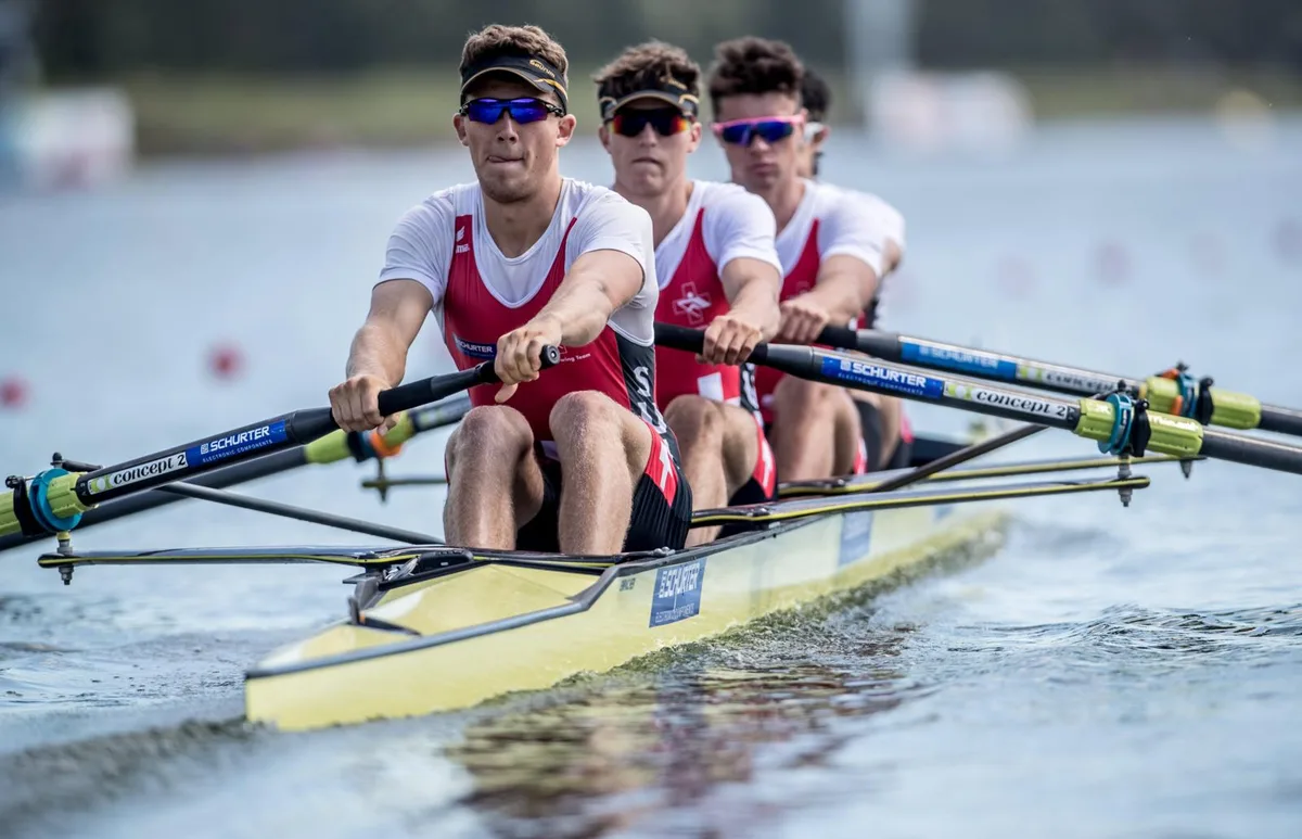 05992955_preview Für Benjamin Hirsch, Nicolas Kamber, Morton Schubert und Silvan Zehnder (von vorne) reichte es an der EM zum 12. Platz. (Bild: Keystone)