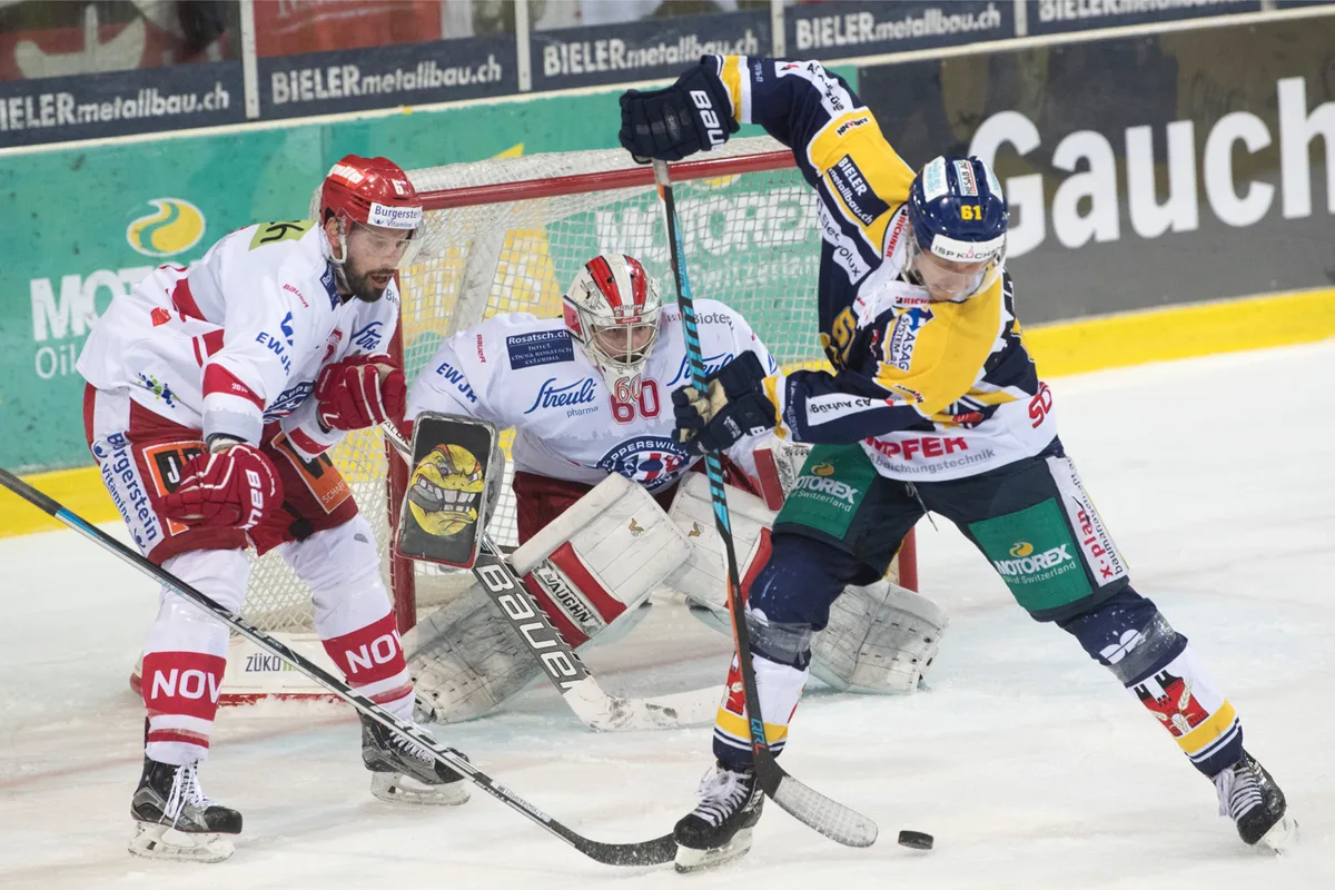 bmg0132_preview Der Volketswiler Goalie Melvin Nyffeler will mit den SC Rapperswil-Jona Lakers zurück in die höchste Liga. (Bild: Keystone)