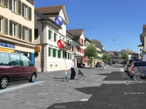 11%20seestrasse_visualisierung%20pfl%c3%a4sterung_preview Ein Beispiel, wo sich die Pfäffiker für die teurere Variante entschieden: Die Pflästerung der Seestrasse. (Visualisierung: zvg)