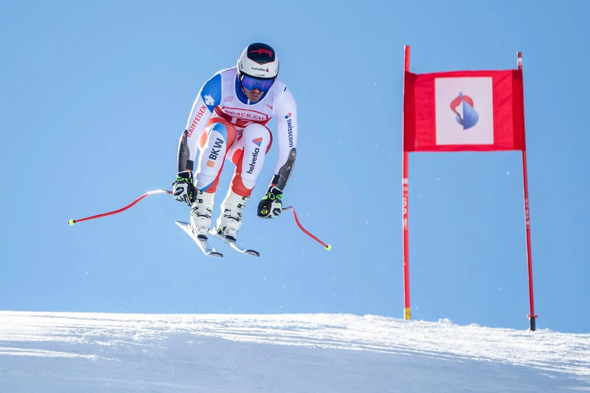 Lockerer Ausklang einer durchzogenen Saison: Gilles Roulin im Abfahrtstraining an der SM auf dem Stoos., Der Grüninger konnte sich im Vergleich zum Vorjahr nicht steigern., Den Weltcupfinal in Andorra bezeichnet Roulin wie die WM-Abfahrt als «bitteres Rennen».