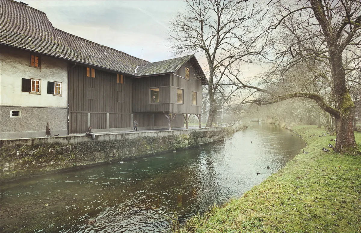 visualisierung_studienauftrag-stadtarchiv-nordfassade_preview Mit dem Umzug des Stadtarchivs in die «Untere Farb» soll die Ustermer Geschichte greifbarer werden.