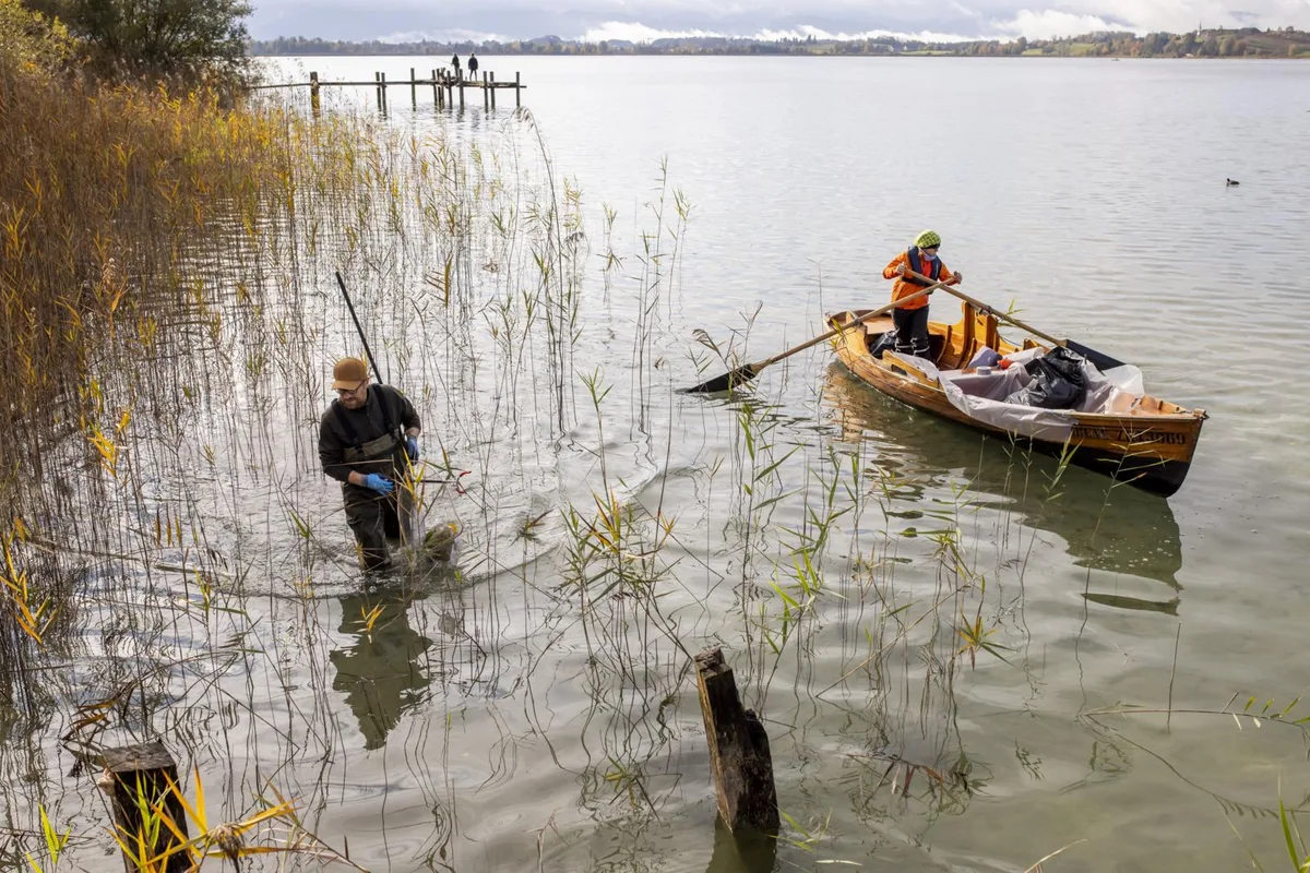 Der Pfäffikersee wird einmal pro Jahr von Freiwilligen gereinigt. Am Samstag war es wieder soweit., Dabei waren auch Taucher im Einsatz., Abfall, Tennisbälle, Spielzeug: Im Pfäffikersee hat sich so einiges angesammelt., 40 Personen halfen mit, den See zu reinigen., Ein Fund überraschte die Taucher aber besonders., Sie machten unweit des Seequais einen Tresor aus., Der Tresor war verschlossen und wurde der Polizei übergeben., Wie dieser in den See kam, ist unklar., Der Tresor wies Aufbruchspuren auf.