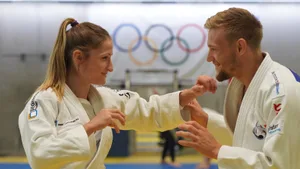 meo02981_preview Die Ustermer Fabienne Kocher und Nils Stump beim Training im Dojo des Nationalen Leistungszentrums in Brugg., Nils Stump und Fabienne Kocher kennen sich seit vielen Jahren aus dem Judoclub Uster.