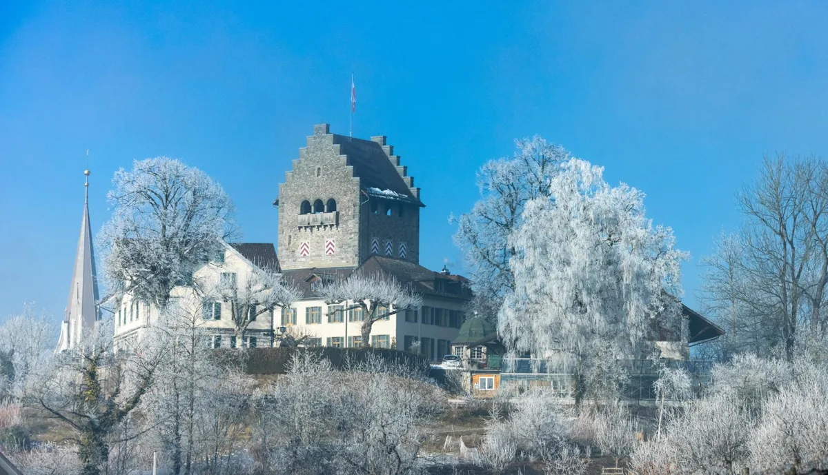 Winterbild der Burg Uster.