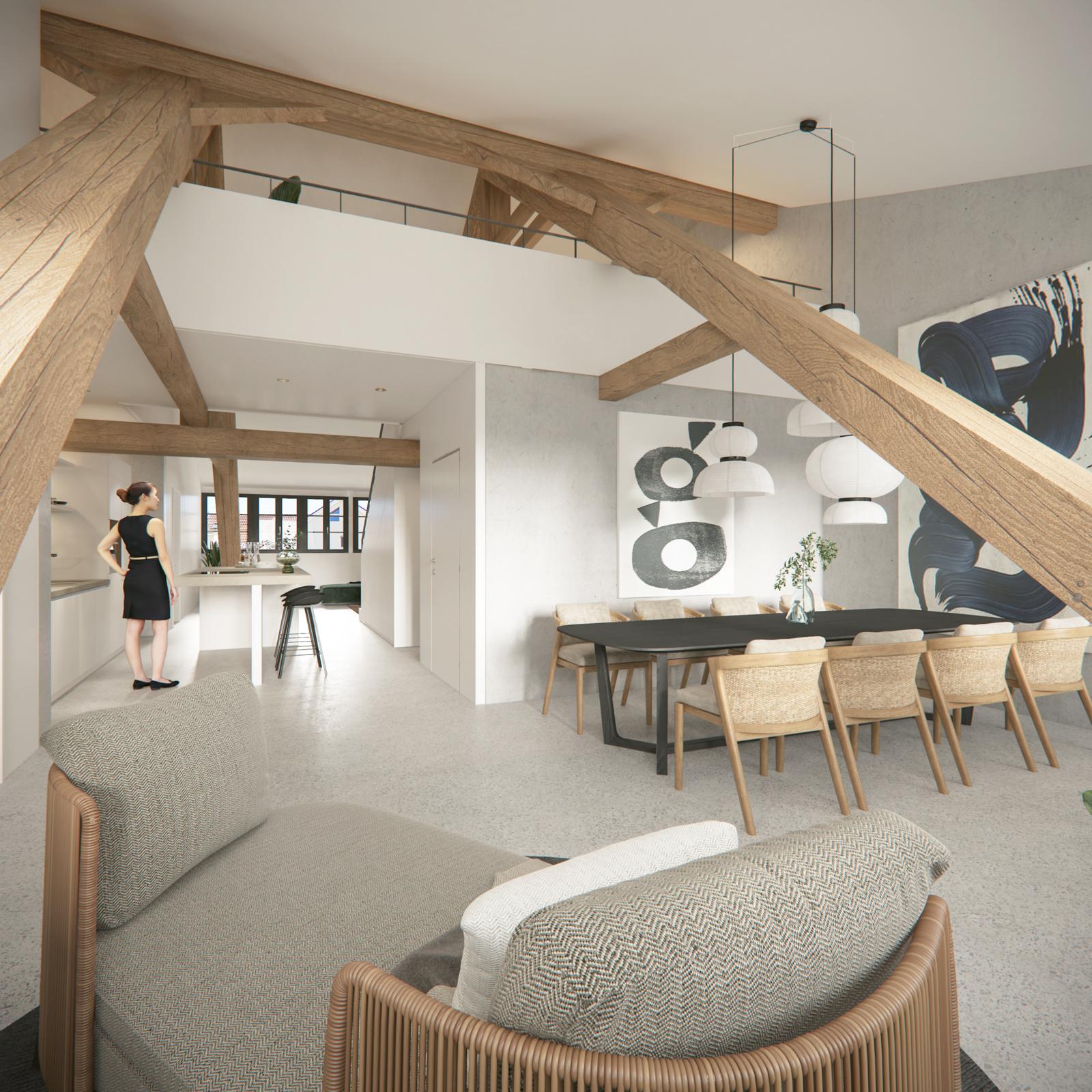 Beispiel einer Loft-Dachwohnung in der Spinnerei Kollbrunn.