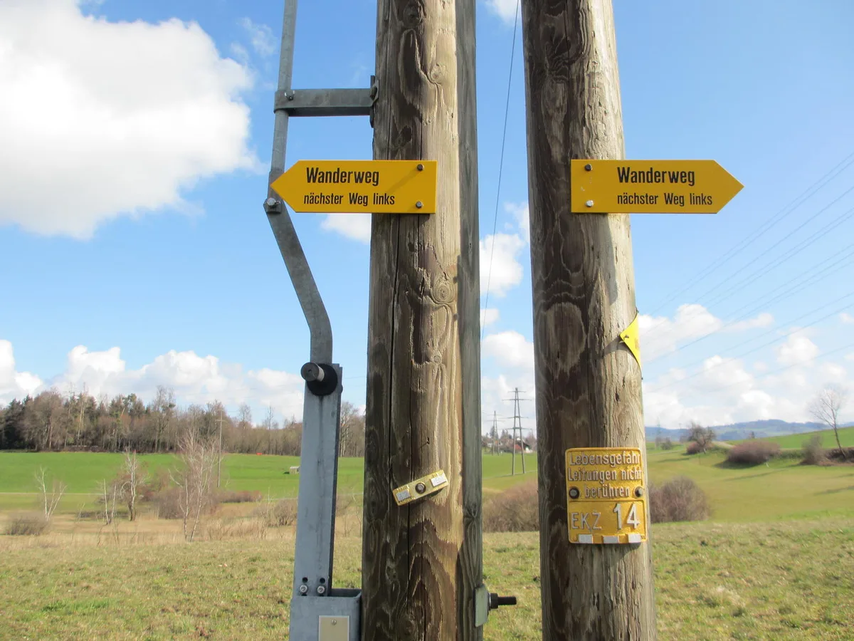 Hier in der Region scheinen die Wegweiser zum Teil anders aufgebaut zu sein als in den Bergregionen. Statt Wanderzeiten zu den nächsten Zielen sind teils kuriose Richtungsangaben vermerkt. (Bild: Lea Müller), An der Schifflände Niederuster machen wir Mittagsrast. (Bild: Seraina Boner), An der Schifflände Niederuster machen wir Mittagsrast. (Bild: Lea Müller), Eine weitere Pause legen wir beim Inselisteg in Greifensee ein. (Bild: Lea Müller), Eine weitere Pause legen wir beim Inselisteg in Greifensee ein. (Bild: Lea Müller)