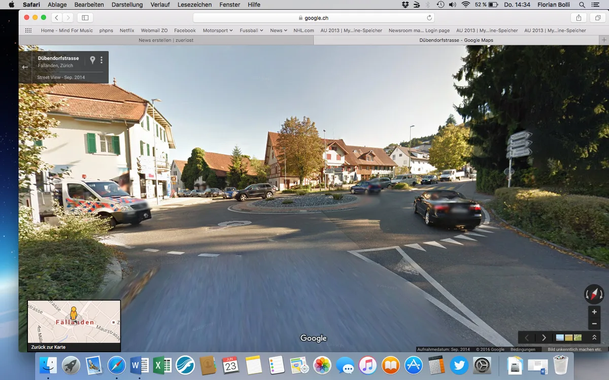 bildschirmfoto-2016-06-23-um-14-34-53 Oft verstopft: der Kreisel im Zentrum von Fällanden. (Bild: Google Streetview)