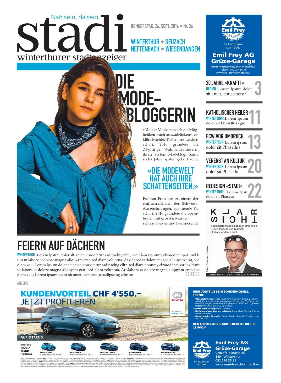 Der «Stadi» erscheint ab dem 1. September im Tabloid-Format mit neuem Design. (zvg)