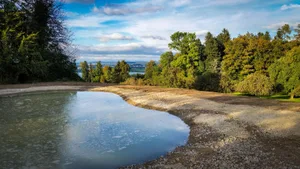 egg_26102016_weiher_sbo_1 Streit um den neuen Teich in Egg: Bauer Ruedi Eberhardt reklamiert die Landfläche für sich. (Bild: Seraina Boner), Eberhardt hatte bei der Baubewilligung seine Einsprache wieder zurückgezogen. (Bild: Seraina Boner), Nun ist die Frist für einen Rekurs abgelaufen. (Bild: Seraina Boner)