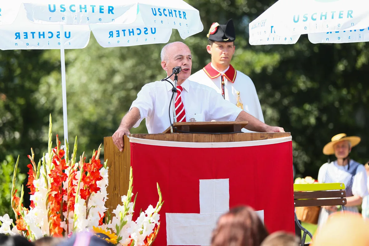 uster_01082012_ueli_maurer_naz-32 Ueli Maurer hat schon in Uster die 1. August-Rede gehalten (im Bild). Dieses Jahr ist Seegräben an der Reihe. (Archivbild: Nicolas Zonvi)