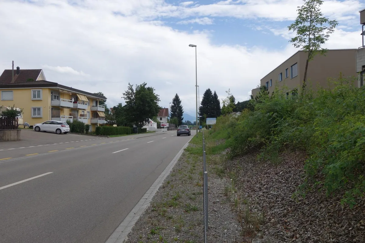 Diese Stelle auf der Dürntnerstrasse in Hinwil passierte ein Kleinwagenfahrer mit 100 km/h – nun wurde er für seine Raserfahrt verurteilt. (Bild: Ernst Hilfiker)