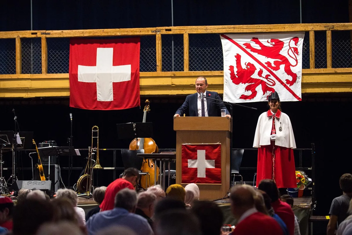 winterthur_01082017_bundesfeier_sbo_10 Jürg Stahl plädierte für mehr Vertrauen innerhalb der Schweiz. (Bild: Seraina Boner)