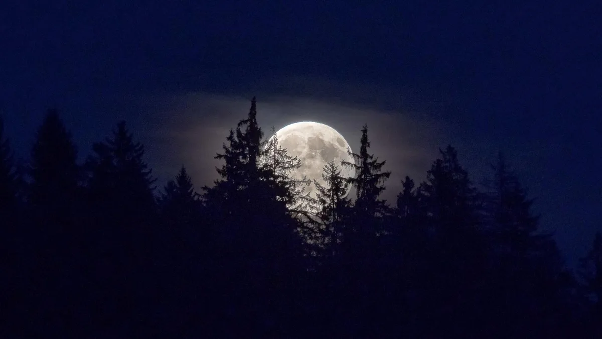 Ein Mond, der Verstecken spielt: Andy Rossi hat die Aufnahme unterhalb der Farneralp geschossen. (Bild: Andy Rossi)