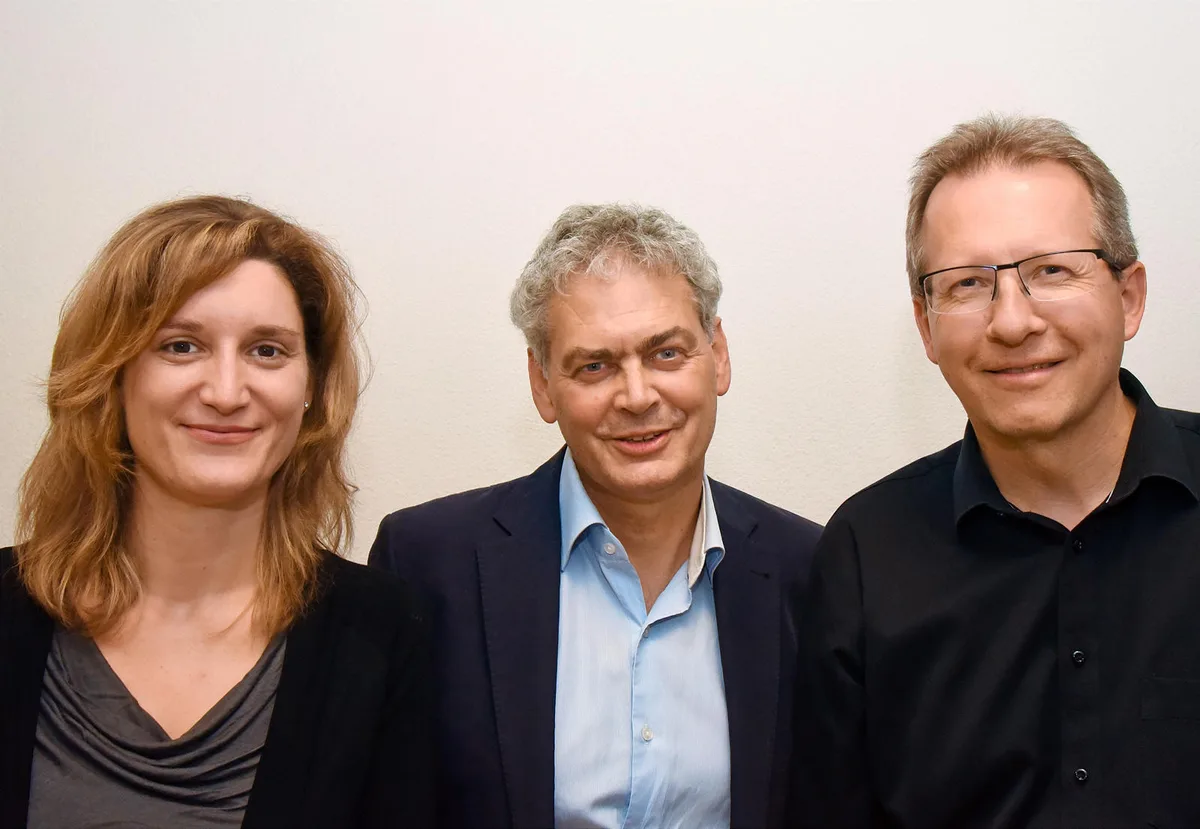 Salome Wyss, Ueli Müller und Samuel Wüst (von links) kandidieren wieder für einen Sitz im Stadtrat von Illnau-Effretikon. (Bild: zvg)