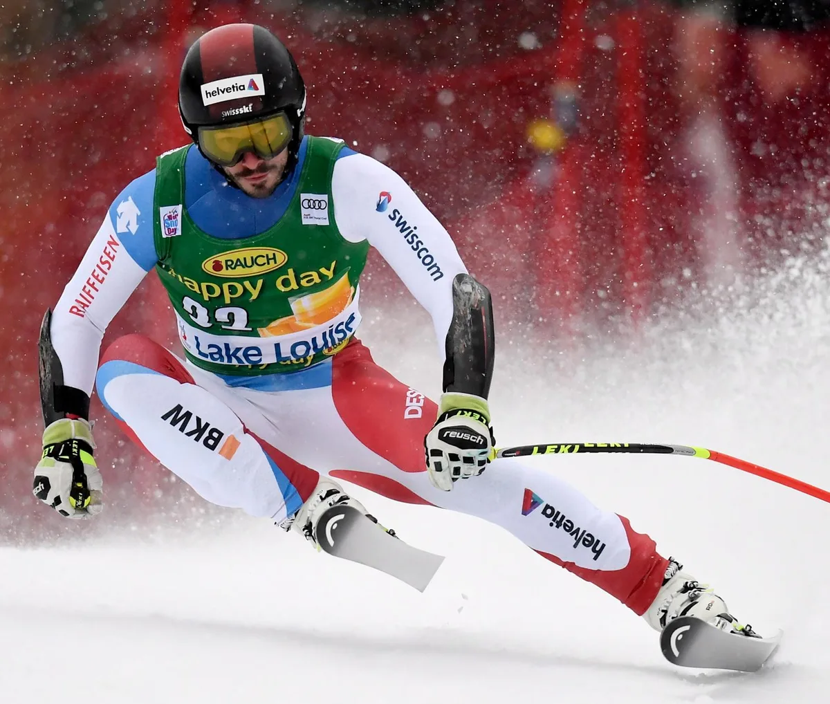 1511729083657_preview_0 In Lake Louise überzeugt: Gilles Roulin während dem Super-G. (Keystone), Der Grüninger hebt trotz starkem Auftakt nicht ab. (Archivbild: Christian Merz)
