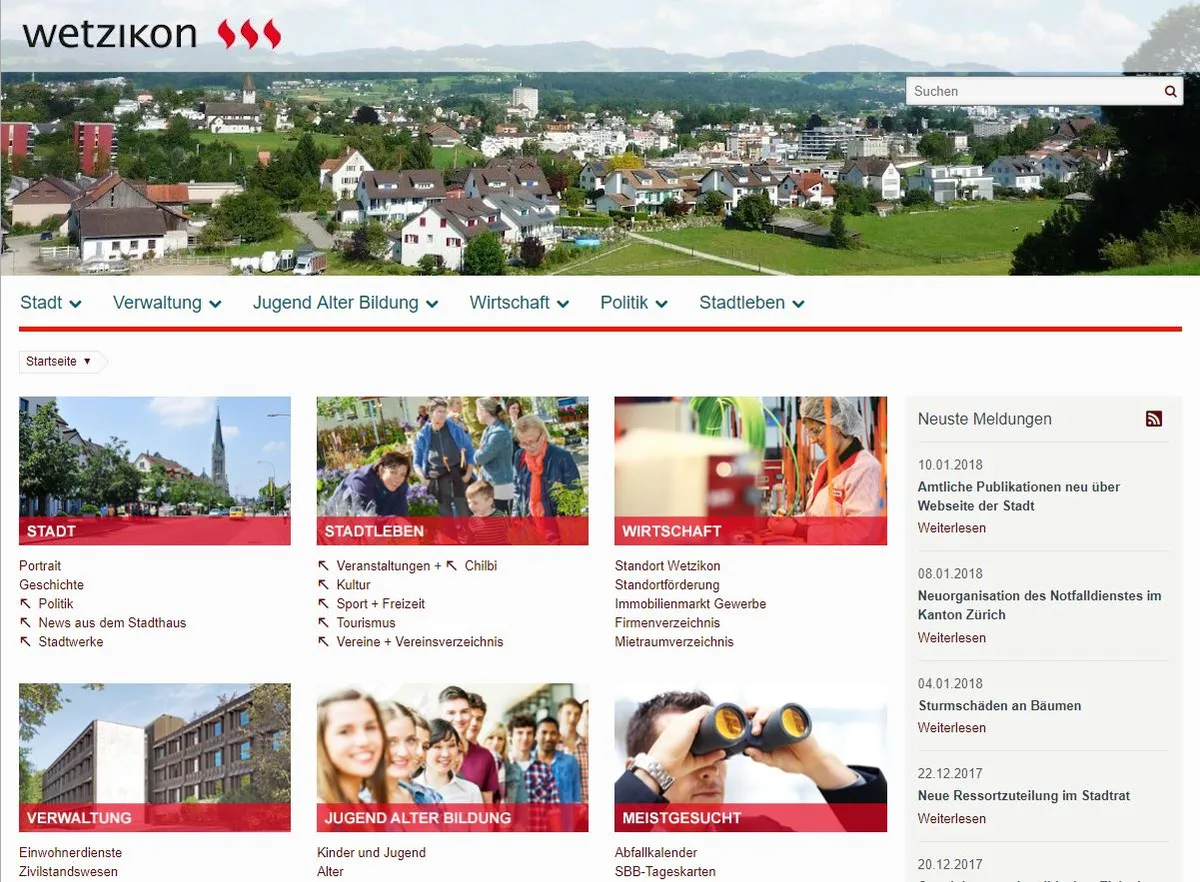 Neu sollen die amtlichen Publikationen der Stadt Wetzikon nur noch auf der eigenen Homepage veröffentlicht werden. (PD) , Auf solche Veröffentlichungen im Zürcher Oberländer will der Wetziker Stadtrat künftig verzichten. (PD)