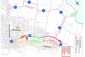 faellanden_0 Bis Ende 2018 soll die ganze Dorfeinfahrt saniert werden. (Plan: Kantonales Tiefbauamt)