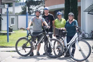 biketowork_spitaluster Die vier Mitglieder des Teams «Pfläschterli Flitzer» strampelten 1478 Kilometer. (Foto: PD)