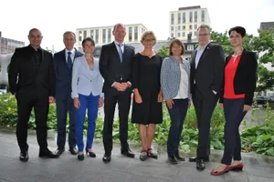stadtrat_uster_20180703 Im Gegensatz zu Zürich und Winterthur gibt es beim Ustermer Stadtrat noch keinen Konsens., Als Kantonsrat hat sich Stefan Feldmann (SP) gegen die Steuervorlage gestellt., Finanzvorstand Cla Famos (FDP) ist für die Steuerreform, über die im Herbst das Stimmvolk entscheidet.