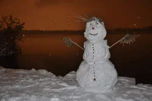 schneemann-familie_ehrle Platz 1 mit 100 Stimmen: Schneefreude am Pfäffikersee, Platz 2 mit 86 Stimmen: Panoramaloipe Gibswil mit Blick auf den Zürichsee, Platz 3 mit 15 Stimmen: Eis bildet sich auf dem Lützelsee, Platz 4 mit 14 Stimmen: Henkelmond über dem Oberland, Platz 4 mit 14 Stimmen: Wetzikon by Night