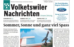 vona Seit gut einem Jahr das neue amtliche Publikationsorgan der Gemeinde Volketswil: Die «Volketswiler Nachrichten».
