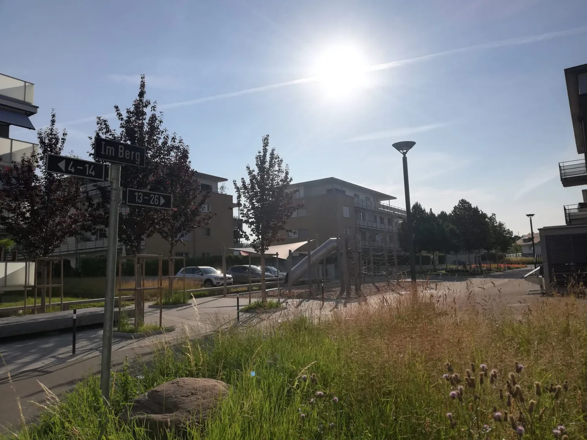 Das Quartier «Im Berg» in Fehraltorf soll verkehrssicherer werden., Im Rahmen einer neuen Begegnungszone wird die Höchstgeschwindigkeit auf 20 Kilometer pro Stunde herabgesetzt., Die Planung einer solchen Zone wurde bereits bei der Errichtung des Quartiers vor acht Jahren berücksichtigt., Wie der Gemeindeschreiber sagt, können bis am 17. Juli Anregungen oder Beschwerden eingereicht werden.