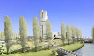 gestaltungsplan_giessen-1_preview Das war der ursprüngliche Plan: Ein 114 Meter hohes Wohn- und Geschäftshaus, und daneben eine Parklandschaft., Das 35'000 Quadratmeter grosse Areal ist bestens erschlossen. , Das Projekt wirkte wie aus riesigen Bauklötzen zusammengefügt; sinnigerweise hiess es «Tetris»., Das Grundstück, auf dem die Überbauung realisiert werden kann., Eine künftige Überbauung wird eine eigene Glattalbahn-Haltestelle haben.
