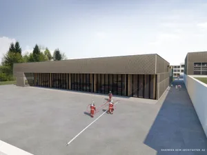 13-39_feuerwehr_1 Das Bevölkerungsschutzgebäude soll die alte Infrastruktur der Feuerwehr ablösen. Darüber können die Maurmer im Mai abstimmen., Das alte Feuerwehrdepot im Gemeindehaus sei zu klein, heisst es vonseiten des Gemeinderates., Die Garderoben sollen im neuen Gebäude grosszügiger ausgestaltet werden., Beim Materiallager müsse erst der Handwagen weggeschafft werden, wenn die Feuerwehrleute etwas vom Gestell bräuchten., Zwei Fahrzeuge könnten nicht zeitgleich bestiegen werden.