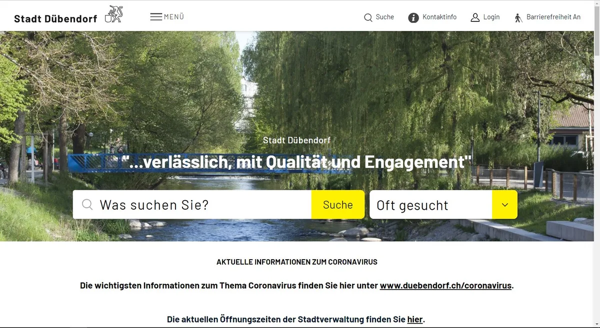 Früher war die Suchfunktion ein Albtraum, heute funktioniert es., «Unübersichtlich»: ​​​​​​​Die Startseite der alten Website kam in einer Bevölkerungsumfrage nicht gut an., Die Primarschule ist noch «​​​​​​old school» unterwegs; die neue Website kommt Mitte August.​​​​​​​