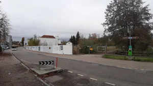 20201103_112322 5500 Quadratmeter gross ist die Brache. , So sehen die Planer das Richtprojekt für eine Überbauung der zwei Parzellen an der Neugutstrasse., Nach dem Abriss des früheren Gebäudes holt sich die Natur ihren Platz zurück., Blick auf das «Biotop»., Die noch bestehenden Gebäude sehen die Kritiker als Gefahr für die Entwicklung des Vorhabens.