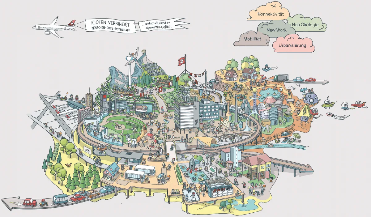 csm_wimmelbild-neu_smallc_e2c0db0635 Diese Visualisierung der Stadt Kloten soll Wetzikon als Inspiration dienen.