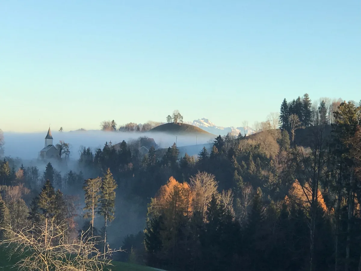 Der Nebel bleibt hartnäckig. Über Sitzberg löste er sich gestern Nachmittag jedoch auf.