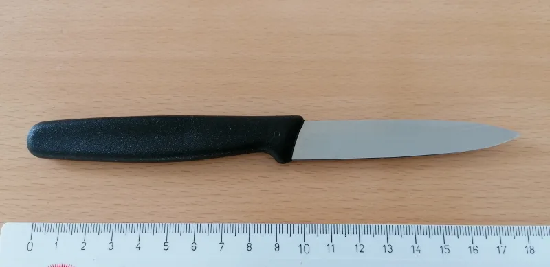 20_messer_klinge_8_cm_1_ehi Mit einem Küchenmesserchen dieser Art mit einer acht Zentimeter langen Klinge war die Frau auf ihren Mann losgegangen.