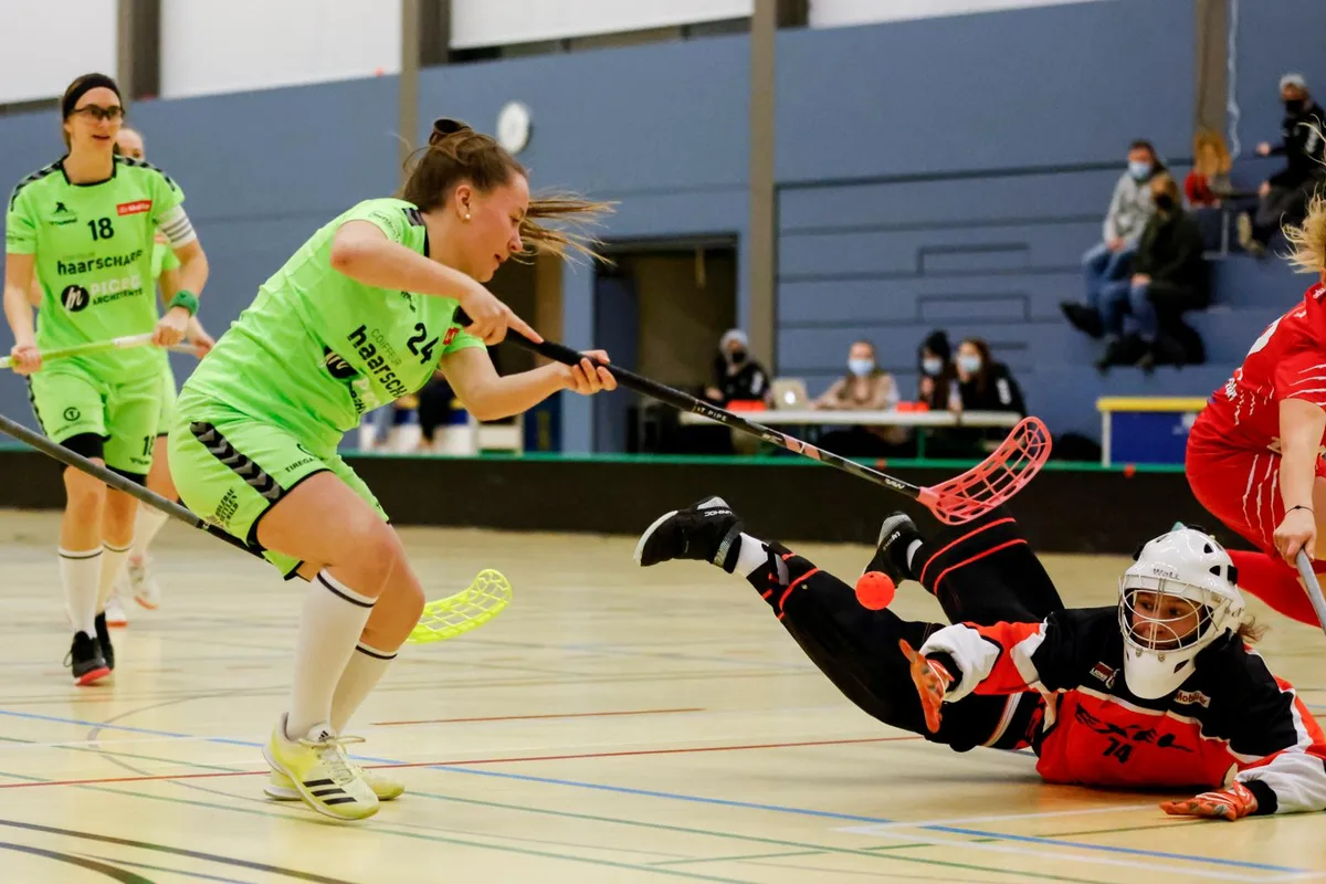 sport_23012021_unihockey_cm_09_preview In der 56. Minute rettete Anouk Jonker den UHC Laupen mit ihrem 3:3 in die Verlängerung.