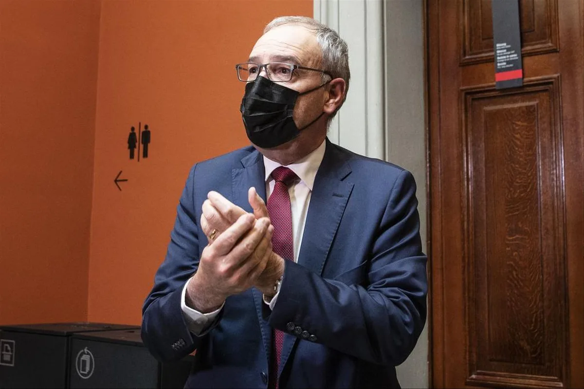 9wwlkl8_aav9uixhkwfjcn Bundespräsident Guy Parmelin in Bern nach der Anhörung bei der Aussenpolitischen Kommission des Nationalrats.