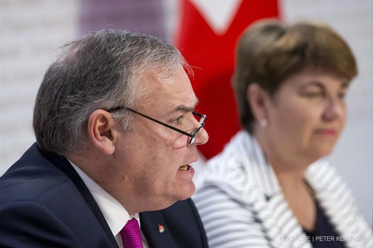 8zarjgobac89wbghexyigv Jean-Philippe Gaudin, Direktor NDB, spricht neben Bundesrätin Viola Amherd an einer Medienkonferenz im Mai 2019 in Bern.