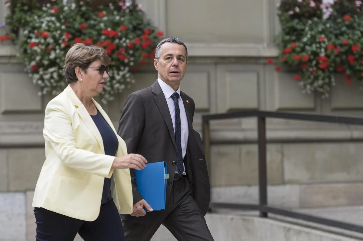b8yyck3oa5pbjjrkxehqmn Rettet sie sein Rahmenabkommen? Verteidigungsministerin Viola Amherd, Aussenminister Ignazio Cassis.