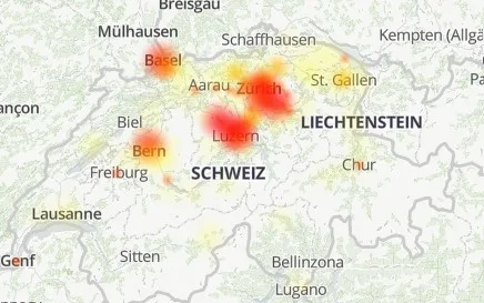 Die Probleme traten in mehreren Regionen auf.