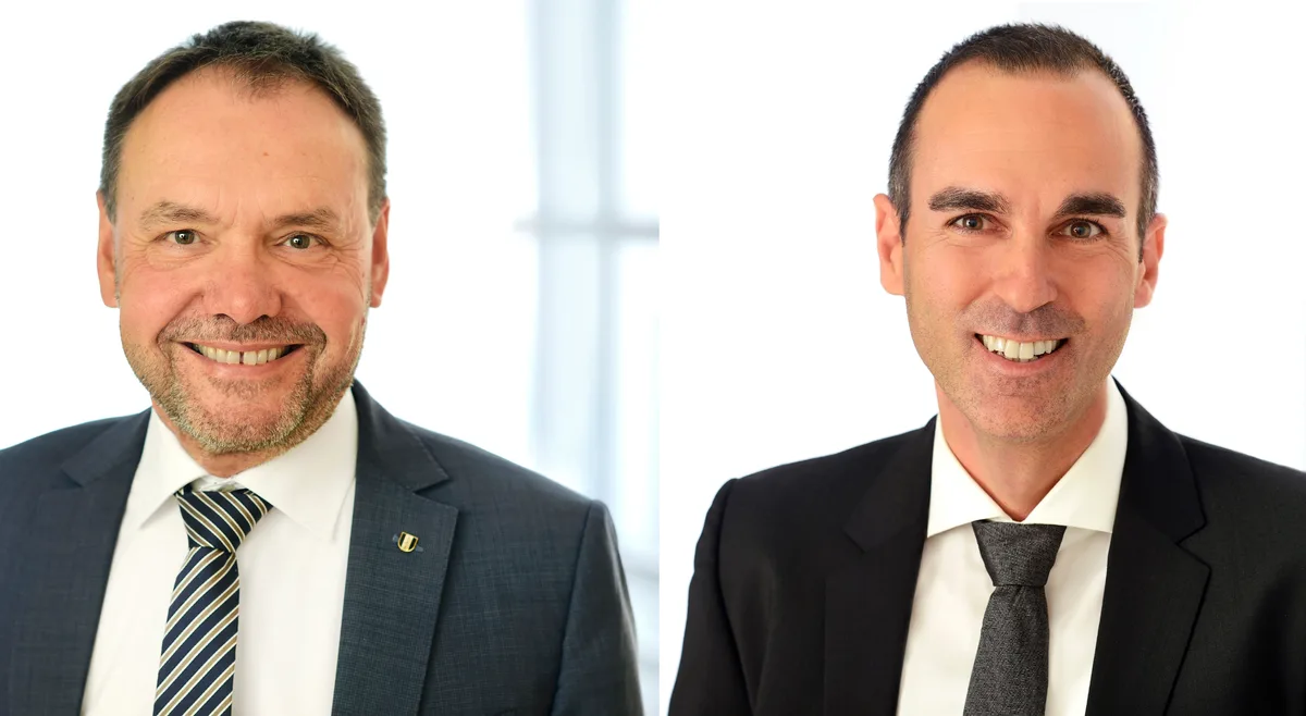 wechsel Der langjährige Geschäftsbereichsleiter Kurt Schnurrenberger (links) wird Ende Mai pensioniert. Auf ihn folgt Corsin Camenisch.