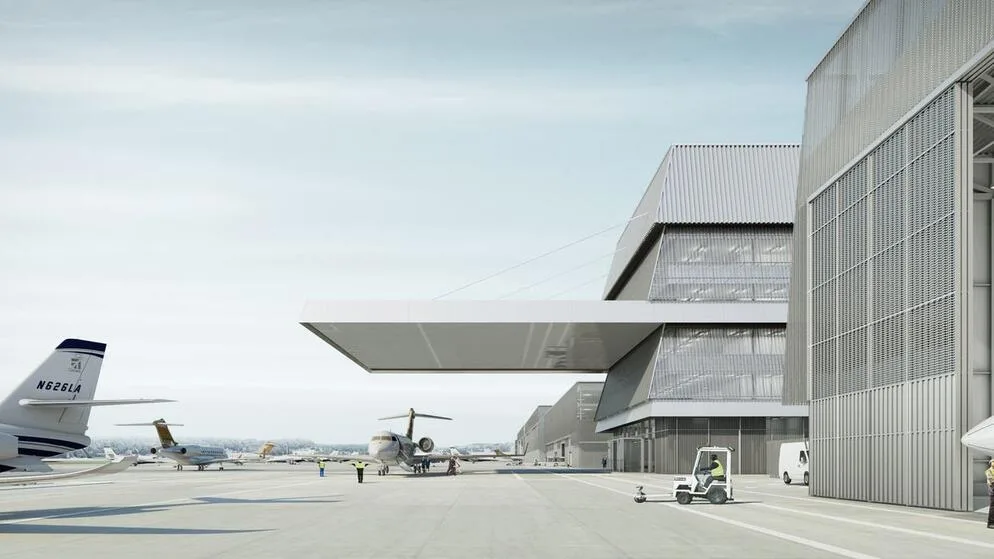 So hätte der zivile Flugplatz aussehen sollen., Hier wären die Passagiere abgefertigt worden., Der Planungsstopp des Bundesrats hatte alle Beteiligten überrascht., Urs Brütsch, Geschäftsführer der Flugplatz Dübendorf AG