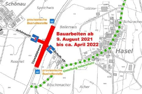baustelle_hittnau Plan der Bauarbeiten an der Tösstalstrasse
