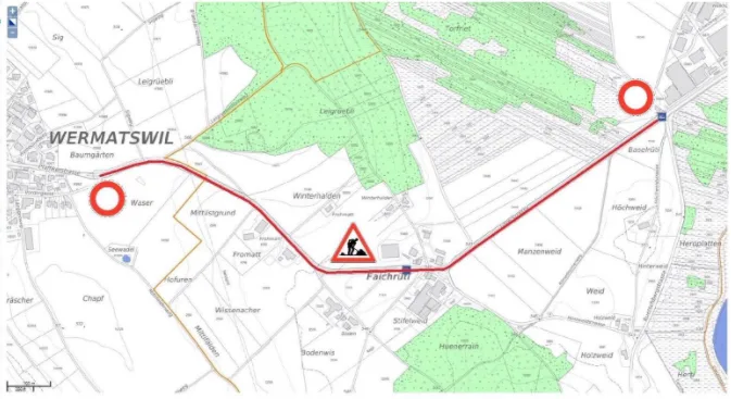 Zwischen Wermatswil und Pfäffikon: Vollsperrung der Pfäffiker-/Usterstrasse vom 1. bis 15. November