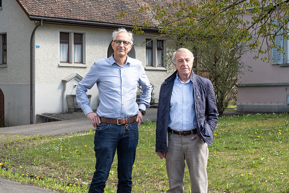 Marco Brunner, Verwaltungsratspräsident der J. Jucker AG, zusammen mit seinem Vorgänger Hans-Felix Jucker.