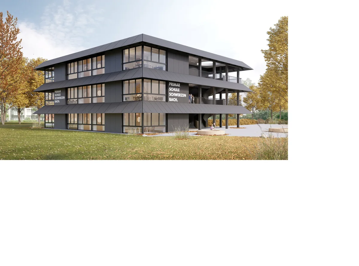 eckansicht So soll der geplante 8,75 Millionen teure Neubau aussehen., Und so könnten die Innenräume aussehen., Und hier soll der Neubau gebaut werden. Blickrichtung Schorenstrasse.