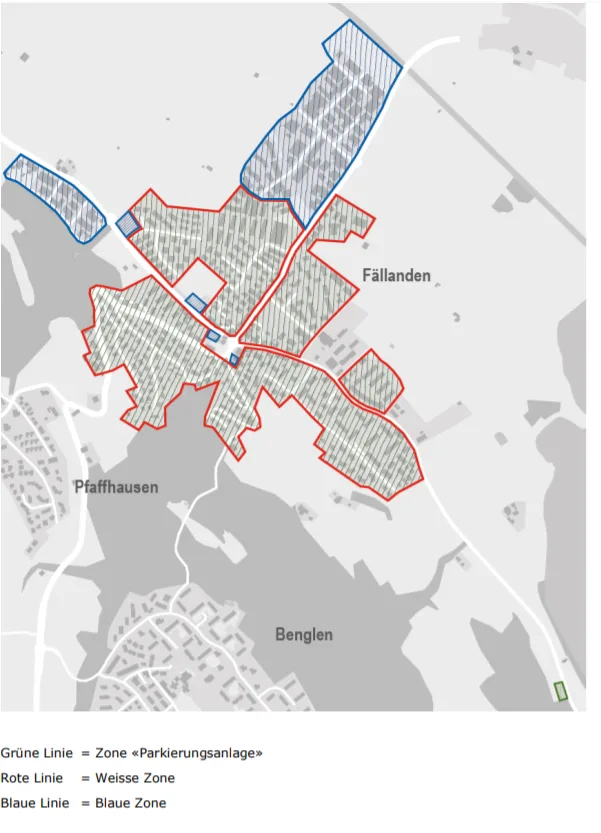 Im Ortsteil Fällanden gibt es künftig drei verschiedene Parkzonen.