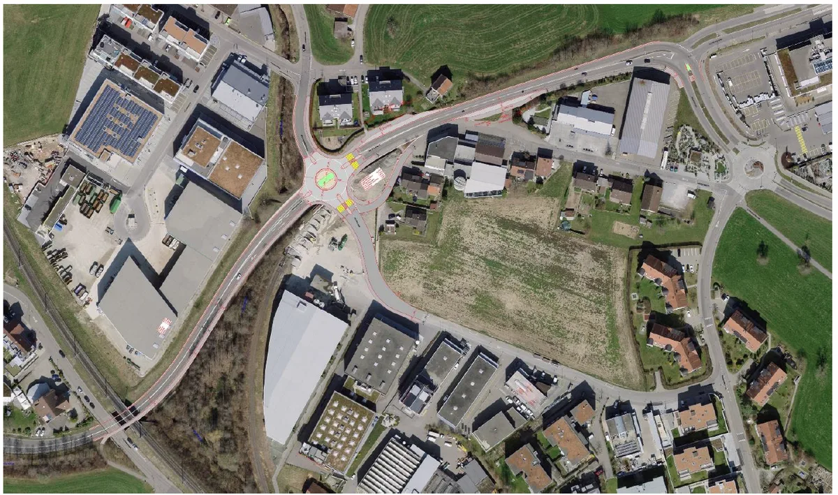 https-zueriost-ch-sites-default-files-media-2022-03-09-kreisel_bubikon2_0-png Durch Kreisel ersetzt: So soll die heutige Kreuzung Dürntner- und Rosengartenstrasse dereinst aussehen.