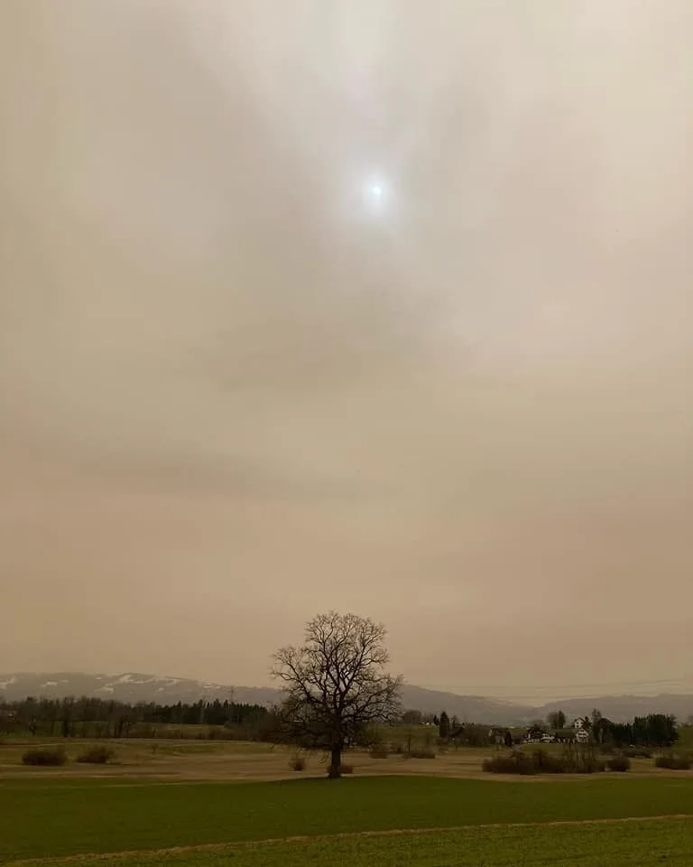 Saharastaub über Bubikon.