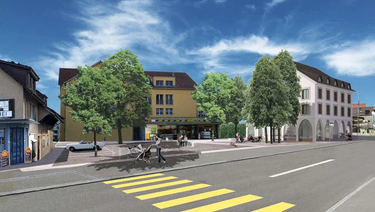 20200921_foto_a_neubau_1_ansicht_usterstrasse_richtung_sbb So soll der Dorfplatz Illnau dereinst aussehen. Und das zwar kompromisslos, findet das Stadtparlament., Der Dorfplatz in seiner ganzen Dimension., Das neu zu bauende Haus an der Usterstrasse 25,, Die Exekutiv-Mitglieder Erika Klossner (FDP), Salome Wyss (SP) und Ueli Müller (SP) wurden verabschiedet.