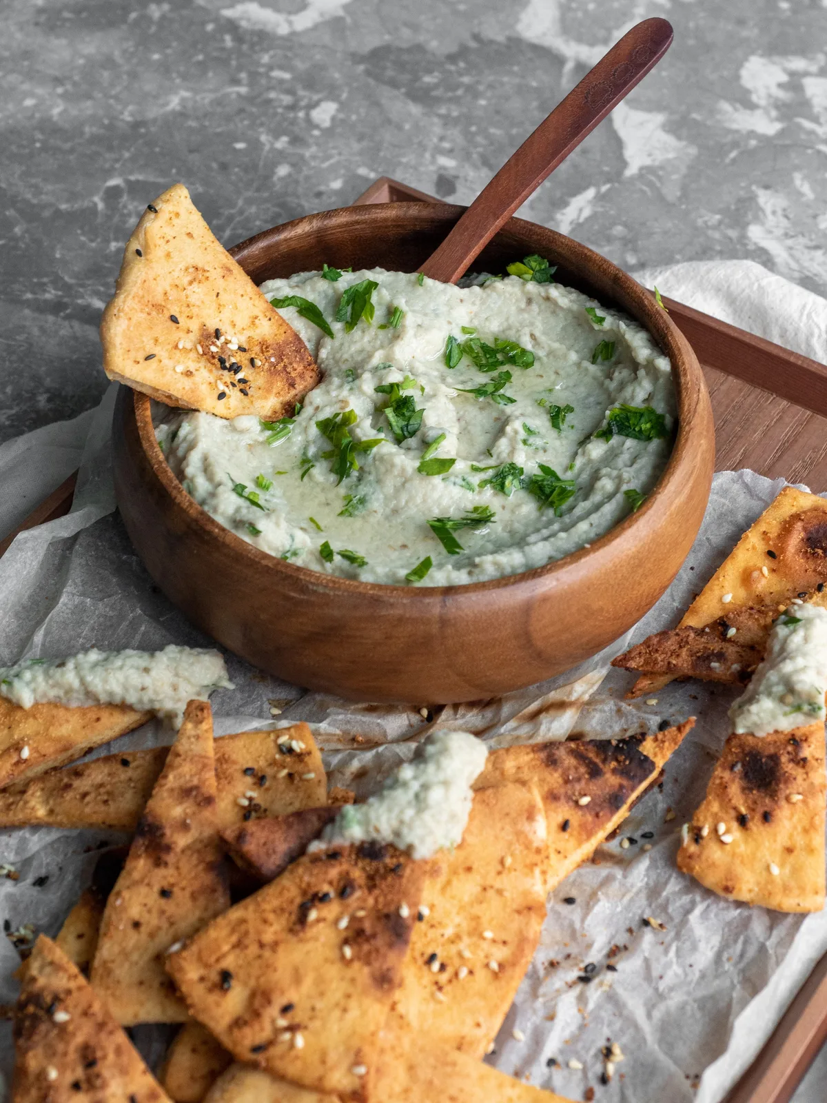 Baba Ganoush mit Pita Chips
