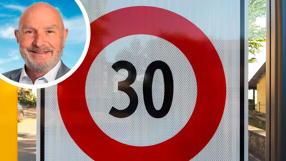 20220915-bildkombo-tempo-30 Heinrich Vettiger (SVP) würde sich freuen, wenn die Bevölkerung über die Tempo-30-Zonen entscheiden könnte., Hier sind Tempo-30-Zonen in Wetzikon geplant.